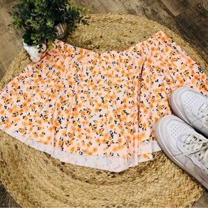 Boohoo Peach Floral Flowy Shorts